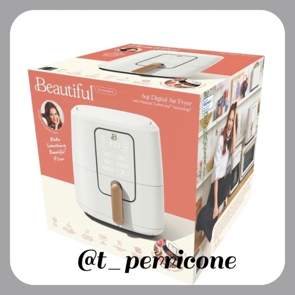 ♠️ New Beautiful 6 Quart Touchscreen Air Fryer White Icing by Drew Barrymore - Picture 4 of 10